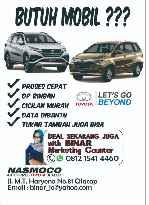 Binar Toyota Cilacap Promo dan Harga Mobil Toyota 2019